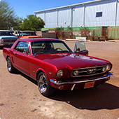 Red muscle car